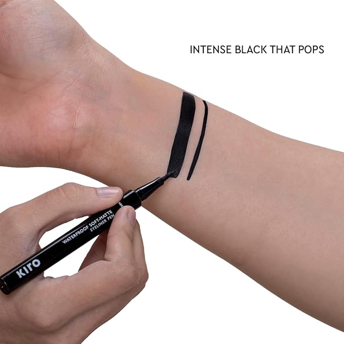 KIRO Soft-Matte Waterproof Eyeliner Pen – Carbon Black | Smudge-Proof, Vegan & Paraben-Free | High-Precision Liquid Eye Pen with Quick-Dry Formula | Intense Matte Finish | 24-Hour Stay | 1.1 ml