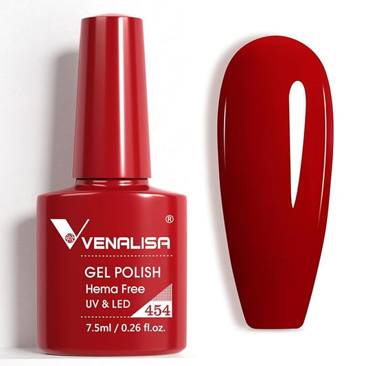 Venalisa Red Gel Polish - 1 Pcs Red Color DIY at Home Manicure Salon Nail Art