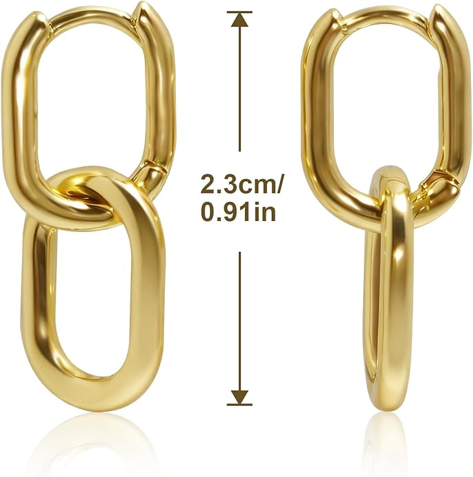 Gold Earrings for Women Trendy, Chunky Gold Huggie Stud Hoop Hypoallergenic Earrings, Jewelry Gifts for Best Friend