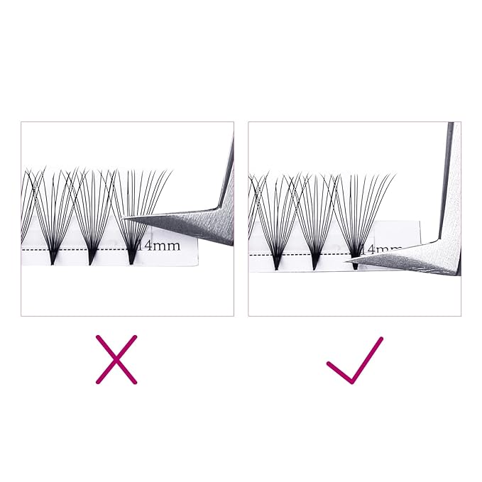 Premade Fans Eyelash Extensions 8-14mm 14D Premade Lash Extensions Fans Pointed Base Pre Made Volume Lashes Pre Fanned Lash Extensions Middle Stem (14D-0.05D, 8-14mm)