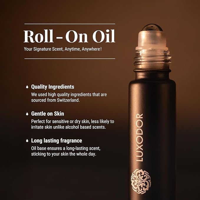 Luxodor Impression of BlackOpium, Women Perfume Oil long lasting, Alcohol Free, Fragrance Oil for Body, 10ml Roll On