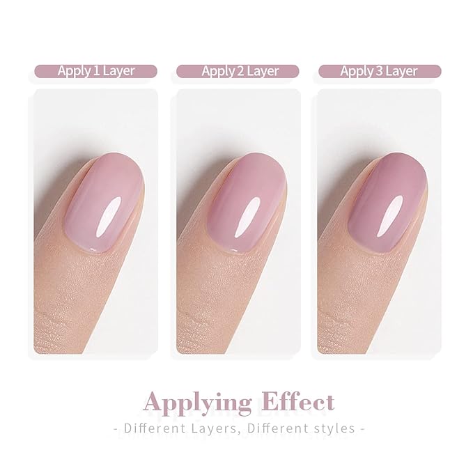 RARJSM Sheer Purple Gel Nail Polish Translucent Clear Gel Polish French Manicure Milky Natural Transparent Gel Polish Grey Purple LED UV Curing Requires Single Bottle 15ml for Home Salon Nail Art DIY