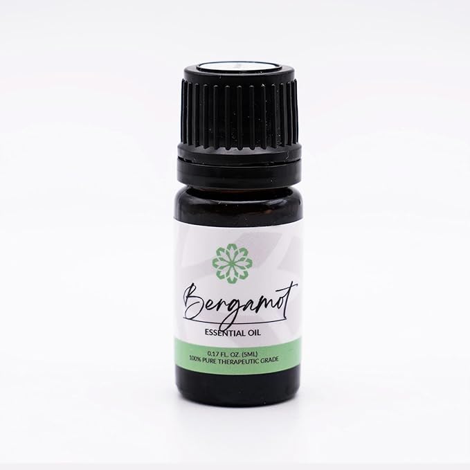 Essence Bergamot Essential Oil – Pure & Therapeutic Grade – Perfect for Aromatherapy, Diffusers & Recharging Essence Nasal Diffuser Rings – Natural Stress & Mood Support (5mL)