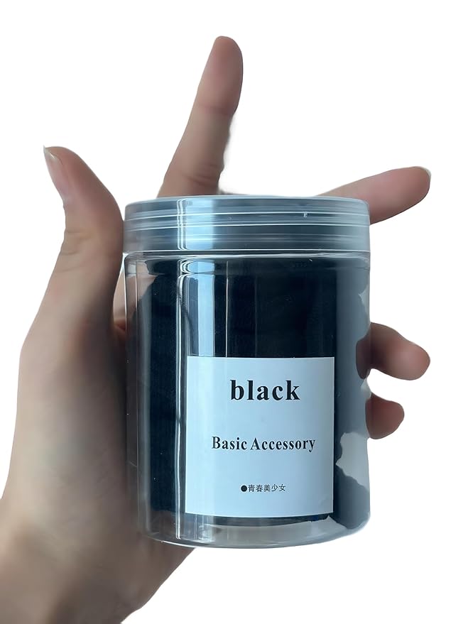 30 Large Sized Black Women Hair Ties,Elastic Headband that Won'T Damage Your Hair,Hair Ties Suitable for Thick Hair,Fashion Accessories,Seamless Cotton Hair Accessories(black)