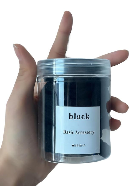 30 Large Sized Black Women Hair Ties,Elastic Headband that Won'T Damage Your Hair,Hair Ties Suitable for Thick Hair,Fashion Accessories,Seamless Cotton Hair Accessories(black)