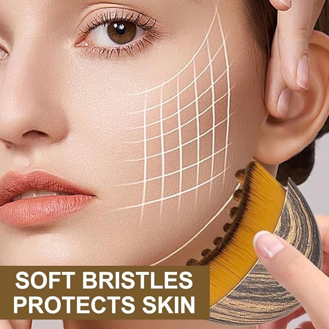 2PCS New Lymphatic Contour Face Brush, Contour Face Brush for Lymphatic Drainage, Ergonomically Designed to Fit The Skin Precisely, Face Lifting Tool for Skincare Routine|Portable Gua Sha Alternative