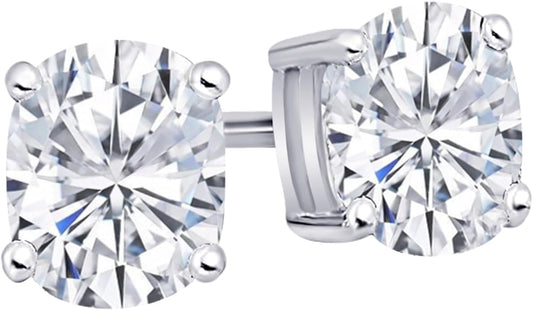 Houston Diamond District 1 to 10 Carat IGI Certified LAB GROWN Diamond Stud Earrings for women 4 Prong Push Back (E/F Color VS2/SI1 CLARITY)