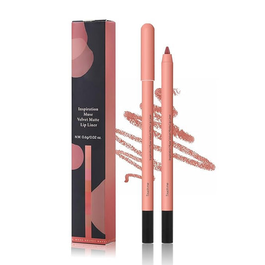 KISSIO Lip Liner,Creamy Lip Pencil,Long Lasting Lip Liner with Sharpener,Matte Finish,Smooth and Soft,Non-Dry,Easy to Use,Cruelty free,0.02 oz,01 Touch me