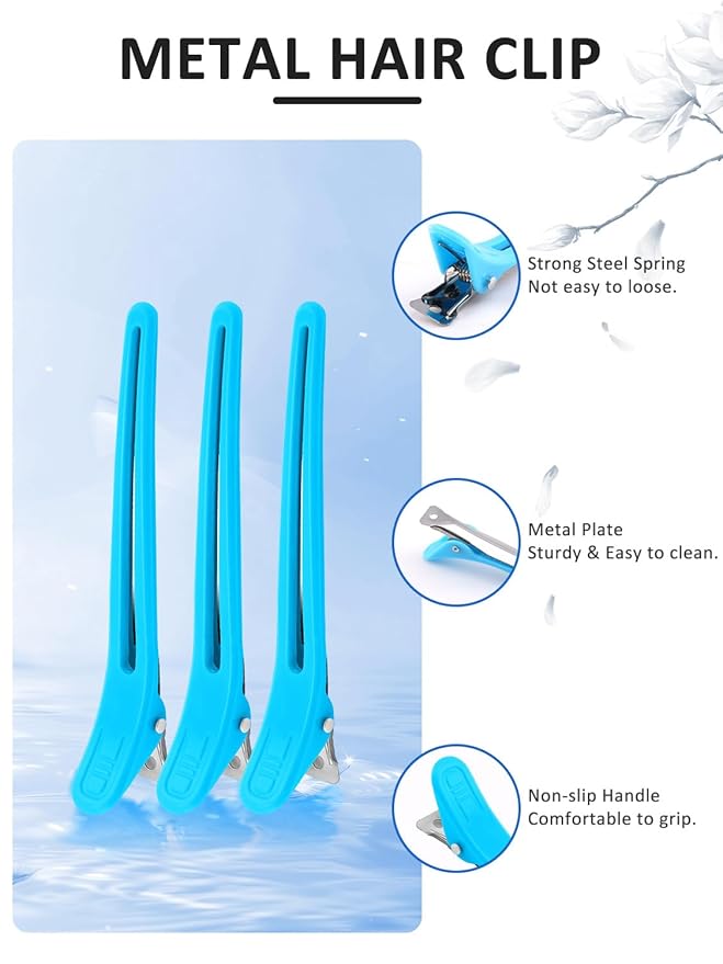 YOOVR 19PCS Hair Bleach Dye Kit with Hair Dye Brush and Bowl Whisk Hair Clips Protective Gear Set, Ideal for Hair Bleaching Coloring Highlighting, Essential Salon Supplies for Home Use (Blue)
