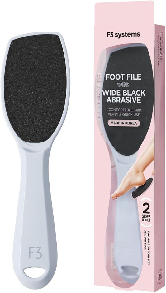 F3 Systems, Wide Emery (Sky Blue), Double-Sided Pedicure Tool, Colossal Foot File for Men & Women, Effective for Cracked Heel, Callus Remover, Foot Scrubber, Professional