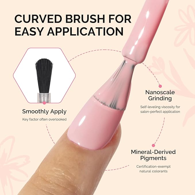 MelodySusie Fleurwee Plant Based Gel Nail Polish, Hema Free Coral Pink Nail Polish, Soak Off UV LED Gel Polish Gift for Women 21 Non Toxic Long Lasting Nail Art Manicure Salon DIY at Home B1603