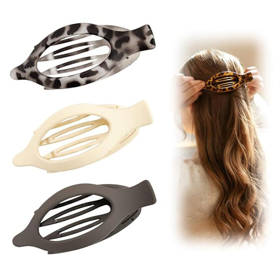 Flat Hair Clips for Women, 2026 New Flat Claw Clips for Women, Non Slip Clip For Thick to Thin Hair, Stylish Accessories for Daily Use (3PCC)