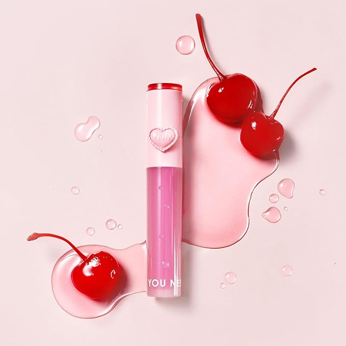 YNM Heart Jelling Tint, PLUM JELLING, Silicone Lip Brush Included, K-Beauty, Non-Sticky, Moisturizing, Smudge-Proof, Korean Lip Tint, Long-Lasting, Vivid Color, 0.09 oz