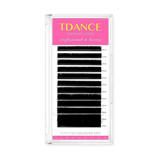 TDANCE Lash Extension Matte Black Eyelash Extension C CC D DD J B L Curl Volume & Classic Lash Extensions 0.03-0.18mm Thickness Professional Salon Use(0.05-CC,10-17 mm)