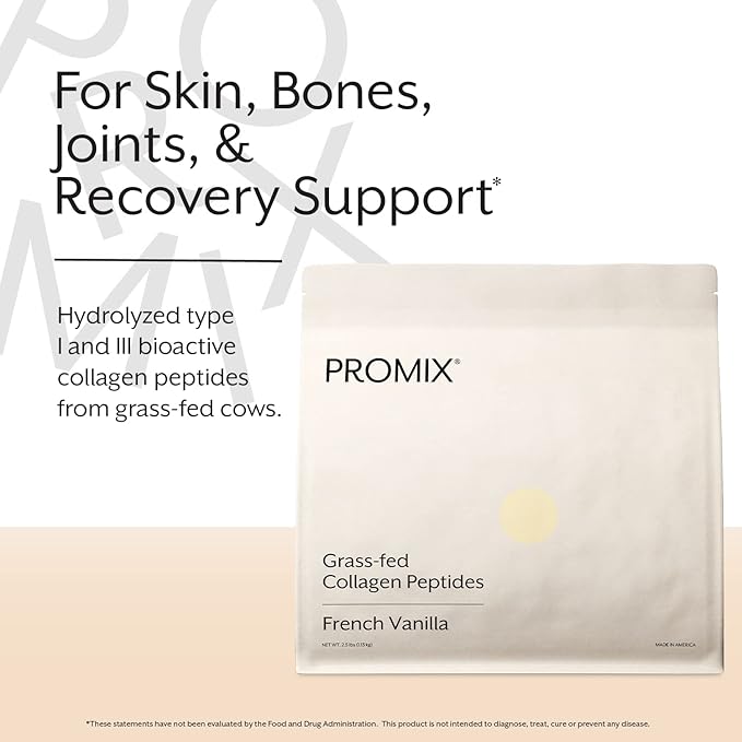 ProMix Nutrition Hydrolyzed Collagen Peptides Protein - Type 1 & 3 Grass Fed Collagen, Organic Coconut Sugar, Vanilla - 2.5 Pound (Pack of 1)