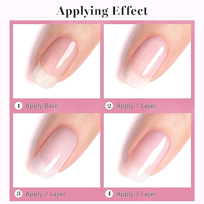 RARJSM Milky Pink Gel Nail Polish LED UV Gel Soak Off Transparent Nude Pink Nail GelPolish Varnish Nail Art Color 15ML Single Bottle for DIY Home French Manicure