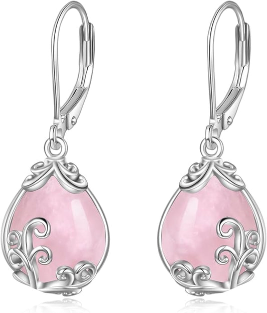 POPLYKE Celtic Filigree Teardrop Drop Dangle Earrings Sterling Silver Leverback Earrings Jewelry for Women