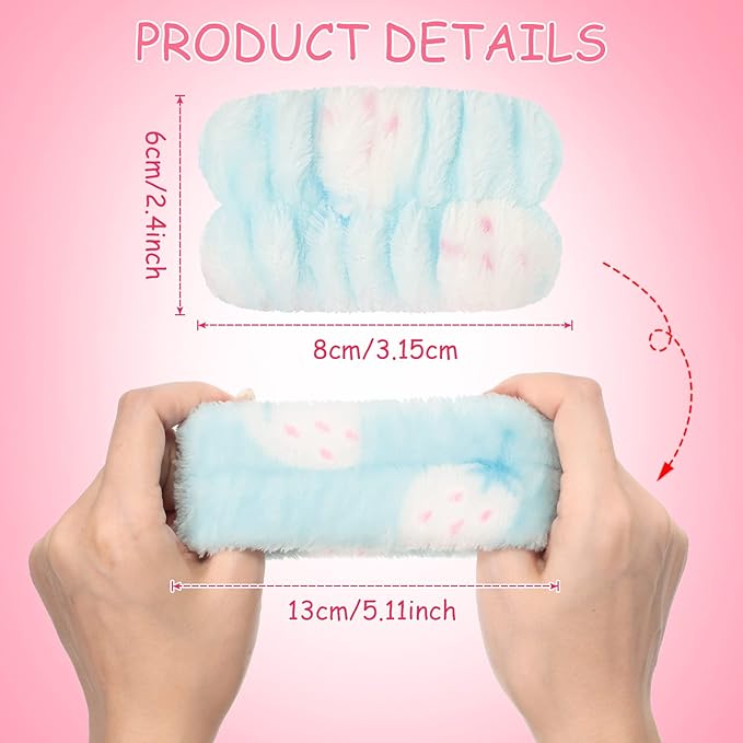 Chuangdi 4 Pairs Wrist Bands for Washing Face Wrist Spa Microfiber Wash Towel Band Scrunchies Absorbent Wristbands Sweatband for Women Prevent Liquid from Spilling(Brisk Colors)