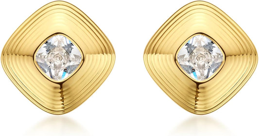 FRUMOS 925 Sterling Silver Huggie Earrings for Women 18K Gold Plated Hoop Earrings for Women Hypoallergenic Small Cubic Zirconia Huggie Earring