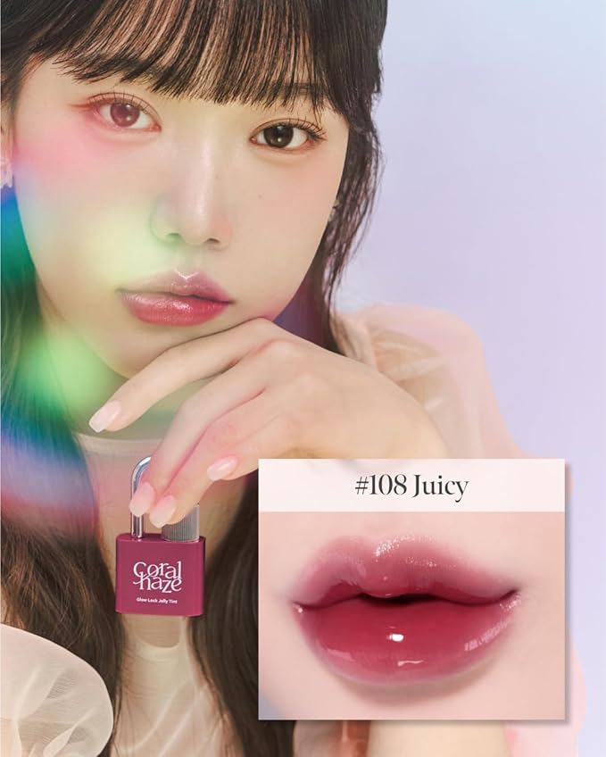 Glow Lock Jelly Tint 108 Juicy, Hydrating Water Glow Lip Stain, Non-Sticky Juicy Gloss, Long Lasting Glass Shine & Dewy Finish, Lightweight Moisturizing Lip Care, Korean Makeup