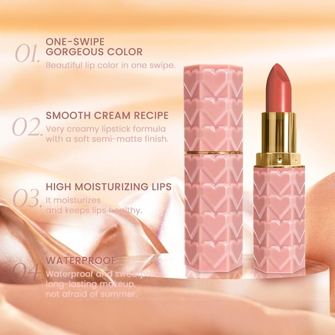 evpct 3Pcs Nude Beige Light Brown Orange Matte Lipstick Sets for Women 24 Hour Matt Matte Lipstick Long Lasting Waterproof and Smudge Proof Fall Color Lipstick Shades Dark Brown Lip Liner Set 01