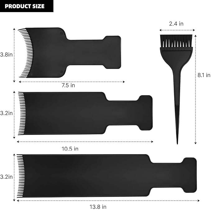 Coralys 8 PCS Hair Highlighting Kit, Balayage Boards with Teeth and Hair Dye Brush, Hair Bleach & Color Tools Set with Gloves, Ear Covers, Cape, and Shawl, Professional Highlight Kit for Salon