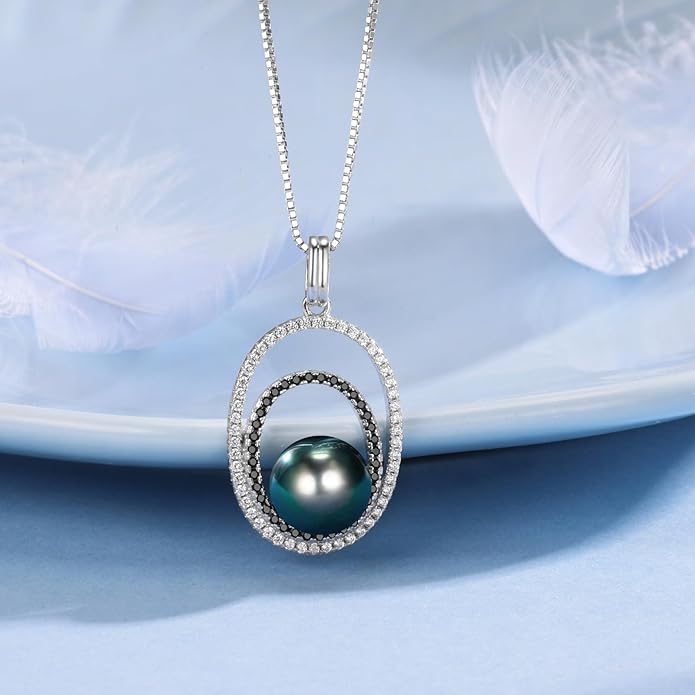 NONNYL Gifts for Women Wife-Tahitian-Black-Pearl-Necklace-Gift for Wife Wedding Anniversary Birthday Jewelry-Girlfriend Her Mothers Day Gifts for Mom Women Valentines Day Christmas Day Gifts