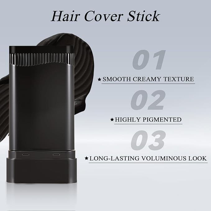 KGAJSGH Hair Touch-Up Stick, Instant Gray Hair Cover Stick, Built-In Comb for Seamless Blending, Cream Concealer, Quick Temporary Cover