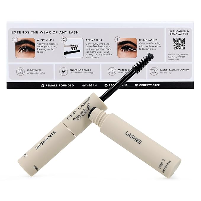 Pro Lash Dual Lock Adhesive - Long-Lasting, Easy-to-Apply Lash Glue - Waterproof, Sweatproof Eyelash Glue - Safe for Sensitive Eyes - 7-Plus Day Hold, No Fumes, No Dry Time - 5 ml