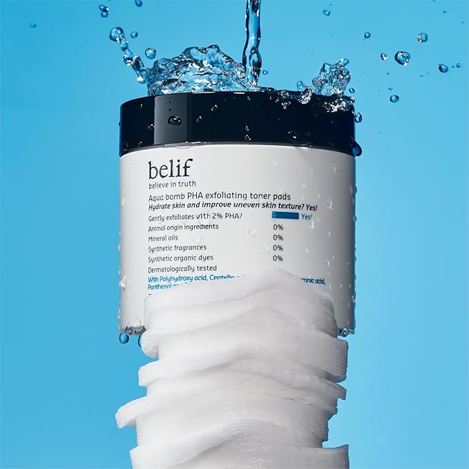 belif PHA 2% Toner Pads – Gentle Exfoliating Facial Polish for Pore Care, Hydrating & Soothing with Panthenol & Cica, Ideal for Sensitive Skin, Korean Skincare (70 Count) (70 Pads, New Formula)