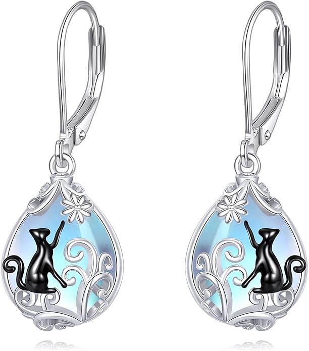 POPLYKE Celtic Filigree Teardrop Drop Dangle Earrings Sterling Silver Leverback Earrings Jewelry for Women