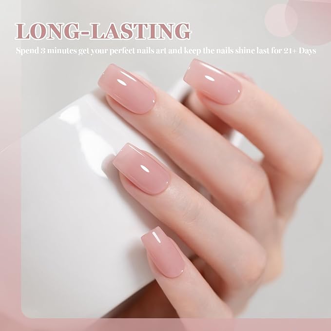 RARJSM Nude Gray Roswood Pink Gel Nail Polish Neutral Skin Tone Sheer Jelly Gelpolish 1PC 15ml Single Bottle Creamy Transparent Natural Nudegel Polish Soak off Cured for Home Salon French Manicure