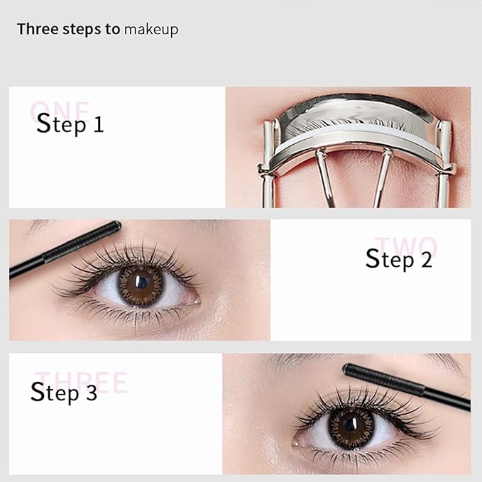 Zkyo Steel Tube Eyelash Primer, Eyelash Primer,Small Steel Tube Mascara,Waterproof Long-Lasting 3D Curling Eyelash With No Flaking, Sweat-Proof, Lengthening, Quick-Drying And Reuse (Black 2PC)