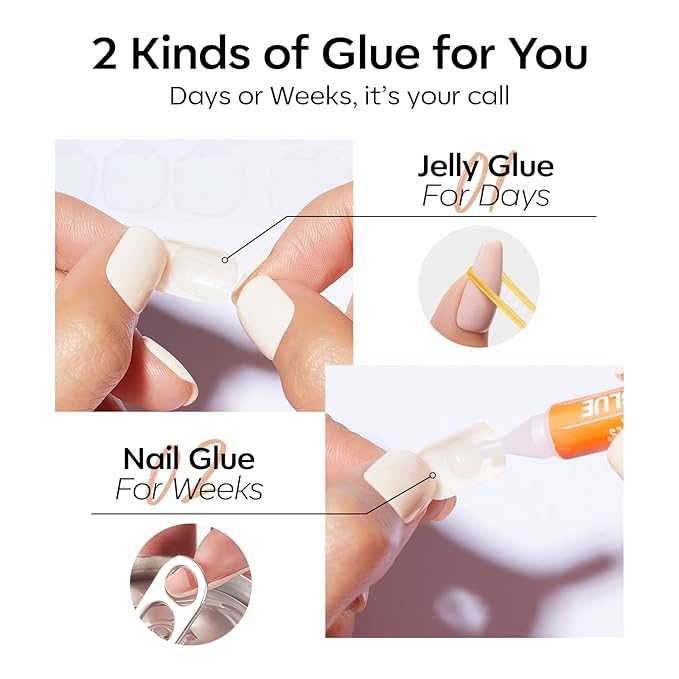 Modelones Green French Tip Press on Nails Almond, Short Almond Fake Nails, Nail Kit with Nail Glue Adhesive Tabs Mini Nail File, Nails Press Ons 32Pcs16 Sizes, Women Girl Gift