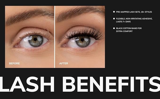 WinkClique Mini Starter Kit - Collection 03 - Complete DIY lash Kit With 3 Bold Glam Lash Styles