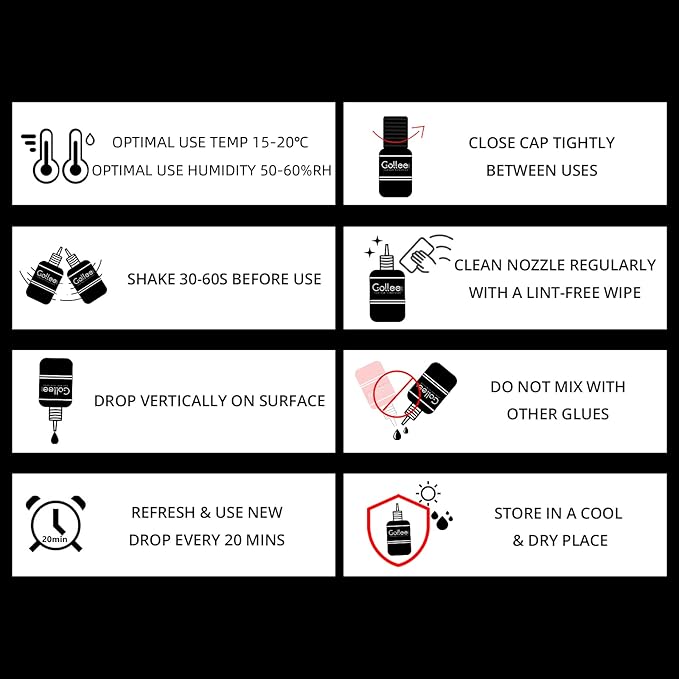 Eyelash Extension Glue 0.5 Sec Fast Drying/Retention -8 Week /(0.17fl.oz / 5ml) Eyelash Glue Waterproof Lash Extension Semi-Permanent Extensions Black Adhesive Supplies for Professional USE ONLY