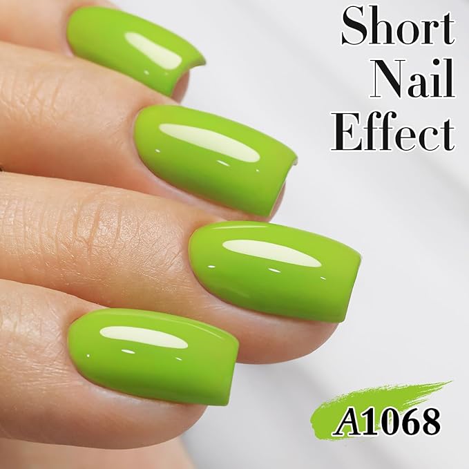 Double Rhythm Gel Polish 15ML Jelly Sheer Pastel Light Milky Color Pearl White Bottle 1 PC 0.5 OZ Full Size Nail Art Salon at Home (Forest Green-D1068)