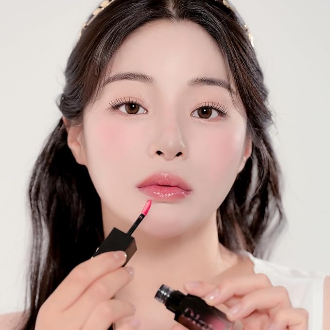 DINTO Blur-Glowy Lip Tint - Glossy Finish, Hydrating, Long Lasting, Lightweight Texture, Non-Sticky, Vegan & Cruelty-Free, K beauty (206 Gratia, 0.11 fl.oz)