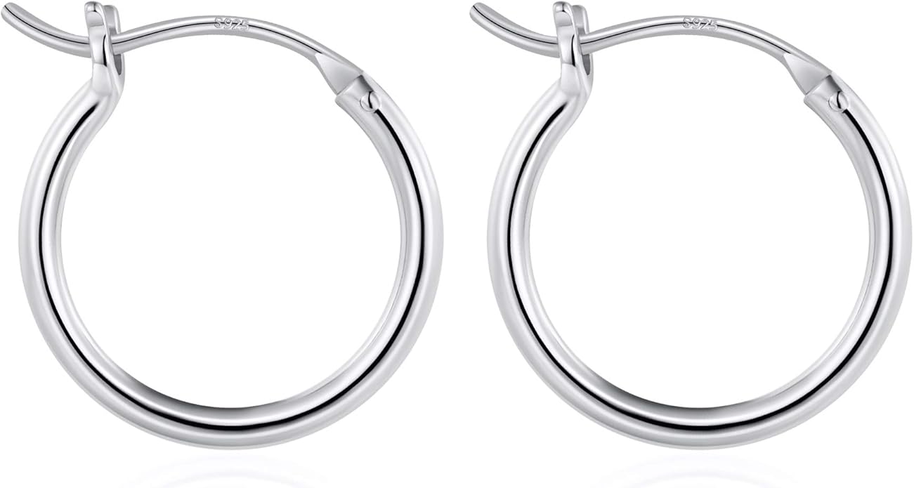 M MOOHAM 14K-Gold-Plated Hoop Earrings for Women - Hypoallergenic 14K Gold 925 Sterling silver-plated Post Sensitive Ears Nickel Free Hoops Earrings Set for Women Jewelry Lightweight 13-60mm