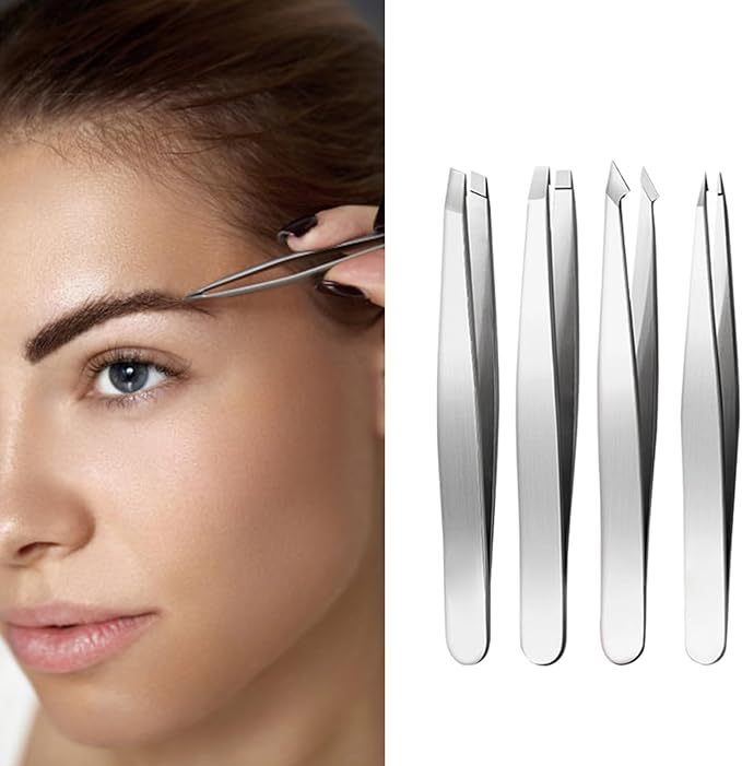 Tweezer Set Professional Stainless Steel Tweezers For Eyebrow Precisions For Facials Hair Splinters Ingrown Hair Removal Eyebrow Tweezers