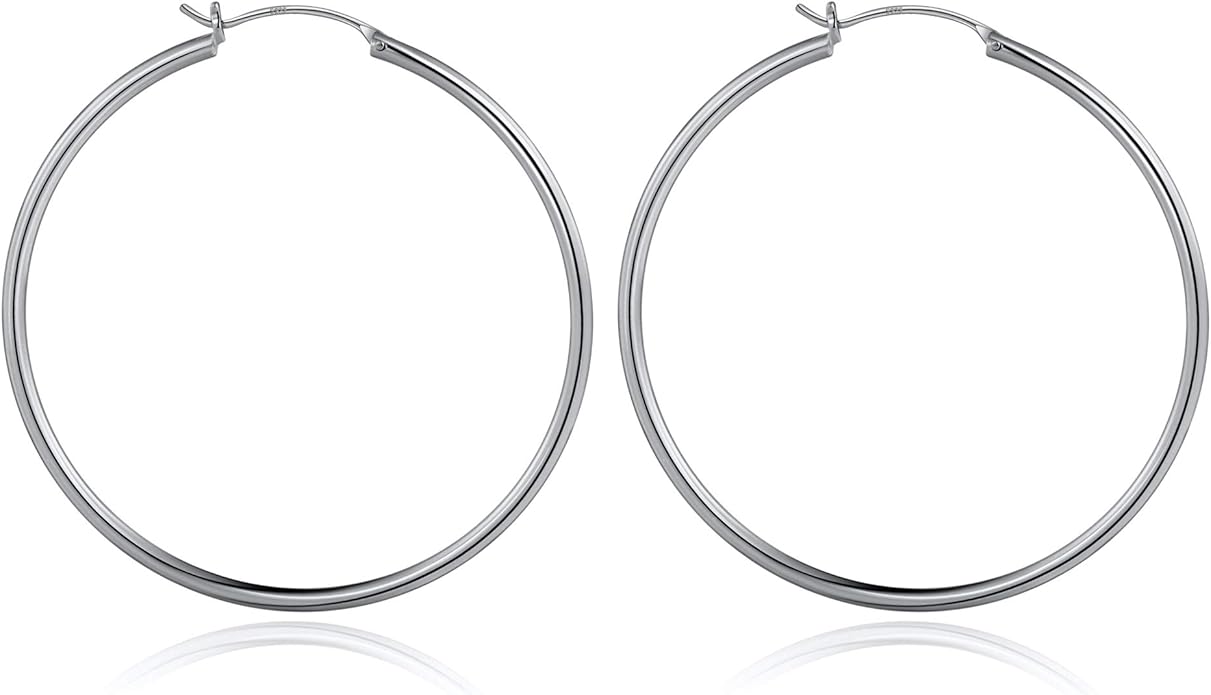 M MOOHAM 14K-Gold-Plated Hoop Earrings for Women - Hypoallergenic 14K Gold 925 Sterling silver-plated Post Sensitive Ears Nickel Free Hoops Earrings Set for Women Jewelry Lightweight 13-60mm