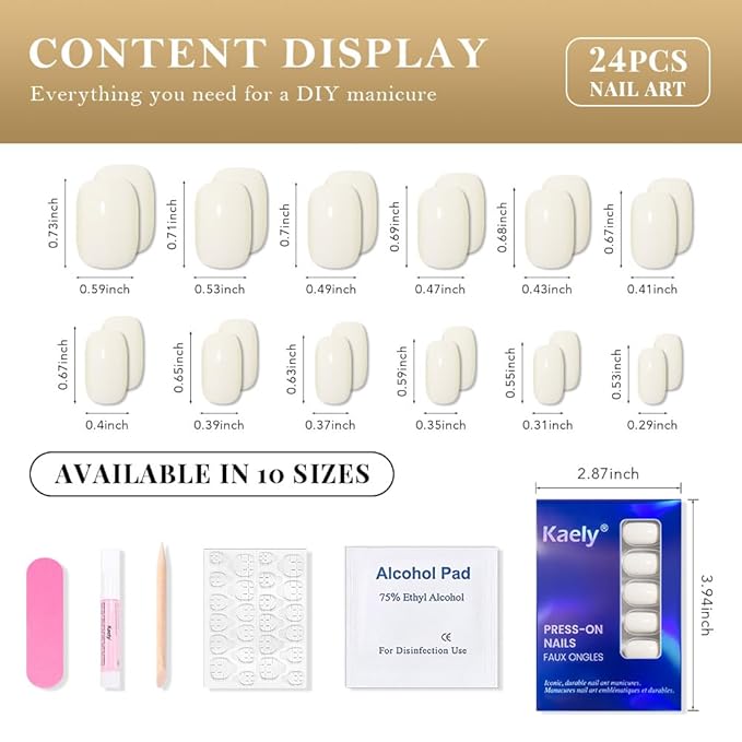 evpct Point Pink Glossy Press on Nails Squavol Short for Women Gift, Glossy Beige Fake Nail with Nail Kit Manicure Kit, Soft Gel Full Cover Reusable Stick on Acrylic False Nails Perfectly Fit