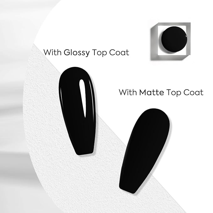 VENALISA Black Gel Nail Polish - Pure Color Soak Off UV Gel for DIY Home Manicure, Salon Nail Art - For Girls and Women