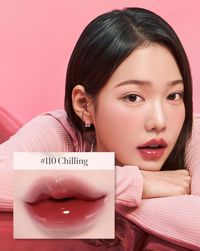 Glow Lock Jelly Tint 110 Chilling, Hydrating Water Glow Lip Stain, Non-Sticky Juicy Gloss, Long Lasting Glass Shine & Dewy Finish, Lightweight Moisturizing Lip Care, Korean Makeup