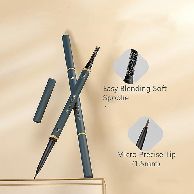 3 Pack of Waterproof Eyebrow Pencil,Professional Makeup Micro Brow Pencil,Brow Kit with Eyebrow Brush and Razor,Ultra-Fine Mechanical Pencil (Black)