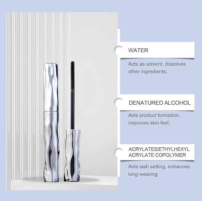 Steel Tube Eyelash Primer, Fiber Mascara Eyelash Primer Tubular Waterproof Curling Mascara, Natural and Non-smudged (3PCS)