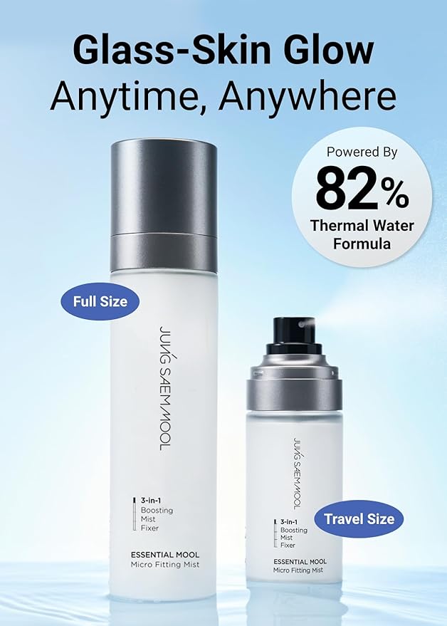 JUNG SAEM MOOL Essential Mool Micro Fitting Face Mist 4.06 Fl Oz, Ultra-Fine Hydrating Makeup Setting Spray with Thermal Spring Water, Long-Lasting Fixing Power Dewy Glow Primer, Korean Face Mist
