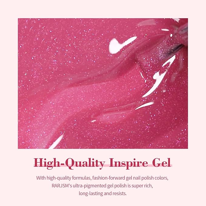 RARJSM Nude Shimmer Gel Nail Polish Purple Red Glitter Chunky Sparkle Holographic Rainbow Jelly Nuded Iridescent Gel Polish Mauve Pink Single Bottle Soak off UV LED Cured for Salon Home Manicure 15ML