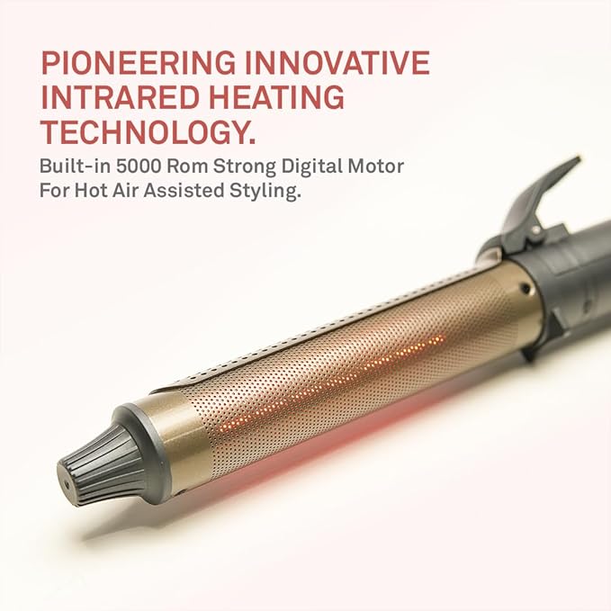 Caliber Lumina Heat Professional Infrared Curling Iron with Digital Temperature Control, 3 Sizes (1-1/8 inch (28mm))