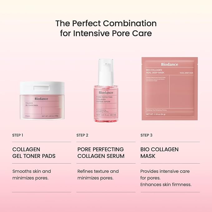 BIODANCE Pore Perfecting Collagen Peptide Serum, Skin Firming & Radiance Boost, Plumping, Pore Care, Makeup Prep Serum for All Skin Types, Korean Skin Care, Gifts for Women | 1.01 fl.oz x 1 ea